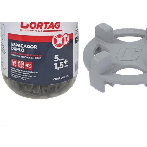 Espacador De Piso Cortag Duplo 5Mm + 1,5Mm Com 200 Pecas