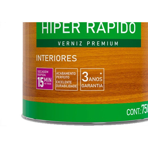 Verniz Hyperlack Hiper Rapido Incolor 750Ml