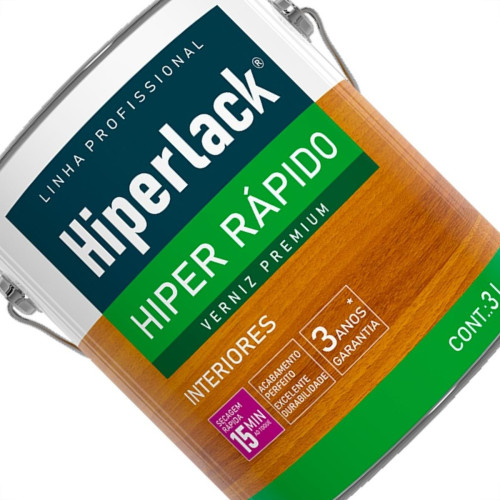 Verniz Hyperlack Hiper Rapido Incolor 3L