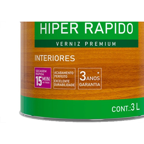 Verniz Hyperlack Hiper Rapido Incolor 3L
