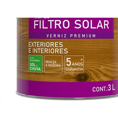 Verniz Hyperlack Triplo Filtro Solar Acetinado Natural 3L Verniz Hyperlack Triplo Filtro Solar Acetinado Natural 3L