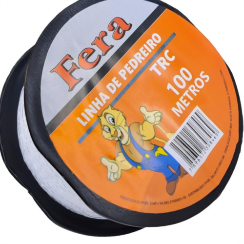 Linha Para Pedreiro Trancada Fera 100M - Kit C/12 Pecas