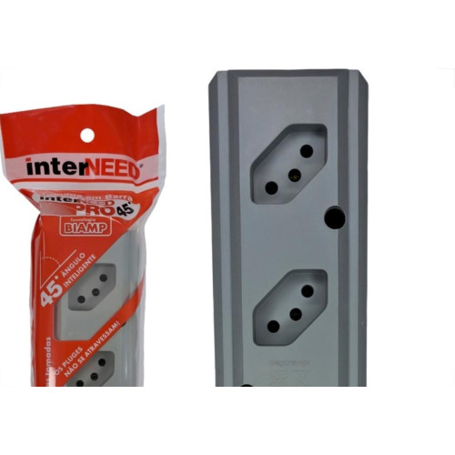 Tomada Barra Interneed Pro45 - 2 Polos +Terra Cinza 20A. Tripla