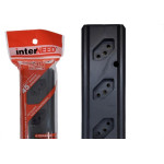 Tomada Barra Interneed Pro45 - 2 Polos +Terra Preta 20A. Quadrupla