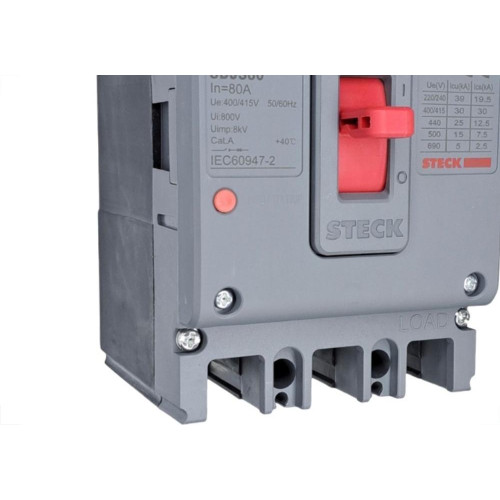 Disjuntor Steck Caixa Moldada Asgard Tripolar - S100 - 80A.