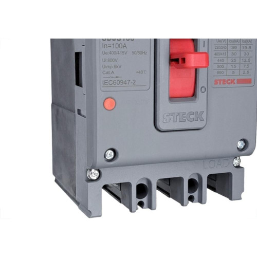 Disjuntor Steck Caixa Moldada Asgard Tripolar - S100 - 100A.