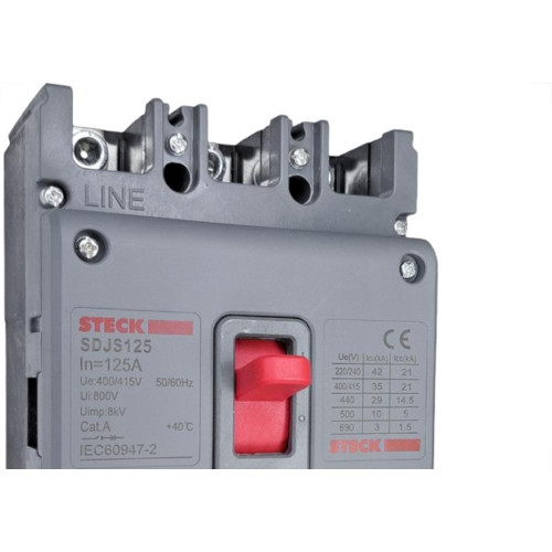 Disjuntor Steck Caixa Moldada Asgard Tripolar - S250 - 125A.
