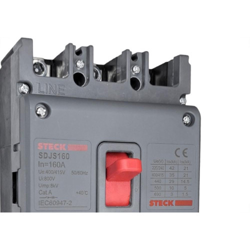 Disjuntor Steck Caixa Moldada Asgard Tripolar - S250 - 160A.