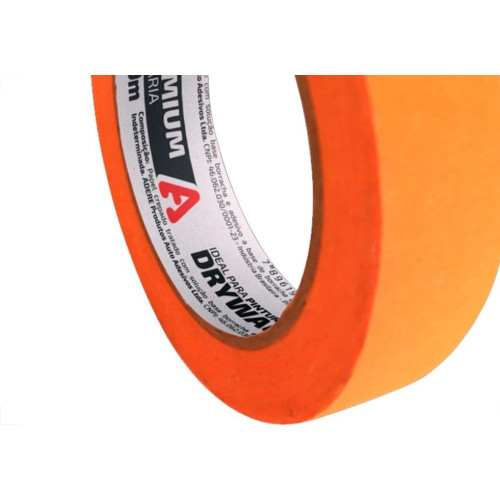 Fita Crepe Adere Laranja Para Pintura Imobiliaria A128Rls - 24Mm X 50M