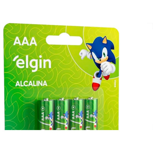 Pilha Elgin Alcalina Aaa Palito Com 4 Pecas - 82155