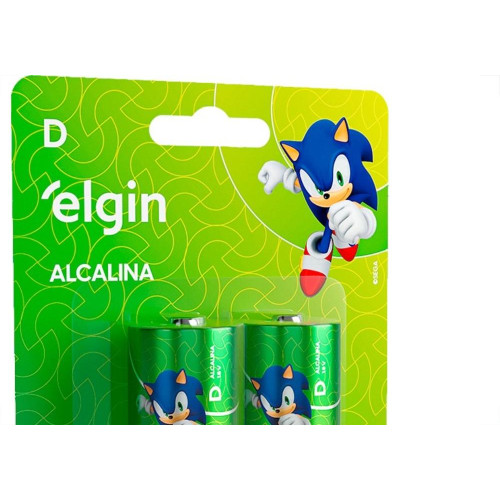 Pilha Elgin Alcalina D Grande Com 2 Pecas - 82157