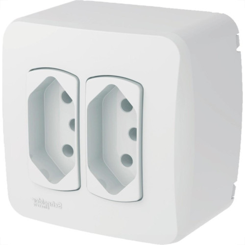 Sistema Box Schneider Dexson-Miluz Branco 2 Tomadas 2P+T. 10A. - S3B66440
