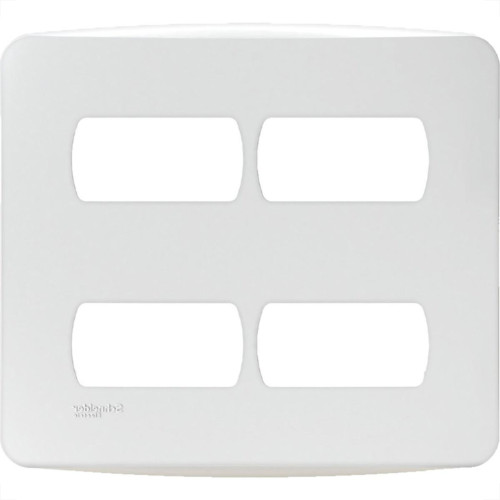 Placa Schneider Miluz Branca 4X4 - 4 Modulos Com Suporte - S3B27540