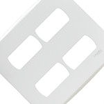 Placa Schneider Miluz Branca 4X4 - 4 Modulos Com Suporte - S3B27540