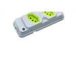 Tomada Barra Fiolux 2P+T. 20A. Dupla Cinza/Verde