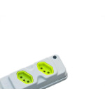 Tomada Barra Fiolux 2P+T. 20A. Dupla Cinza/Verde