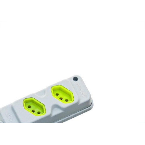 Tomada Barra Fiolux 2P+T. 20A. Dupla Cinza/Verde