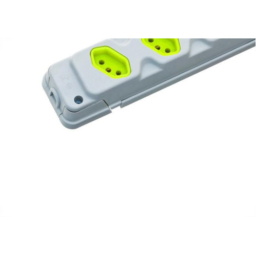 Kit C/3 - Tomada Barra Fiolux 2P+T. 20A. Tripla Cinza/Verde