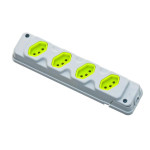 Kit C/2 - Tomada Barra Fiolux 2P+T. 20A. Quadrupla Cinza/...