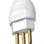 Pino Macho Flp 2 Polos+Terra 20A. Oco Branco - Kit C/10 Pecas