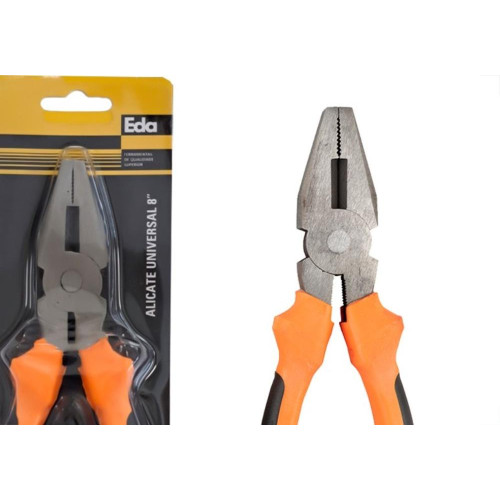 Alicate Universal Eda 8'' Laranja/Preto - 8Vl