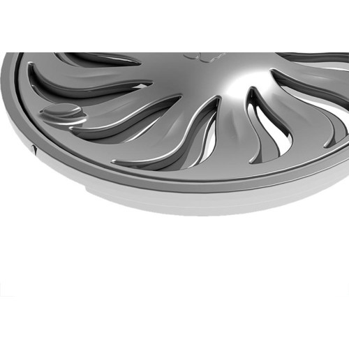 Grelha Plastica Redonda Cromada Tigre Com Fecho 10X10Cm - Dn100