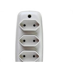 Tomada Barra Ilumi 2 Polos Quadrupla Cinza 10A. 1634