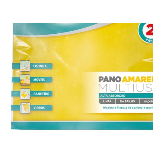Pano Multiuso Flash Limp Amarelo Com 2 Pecas - Flp4540