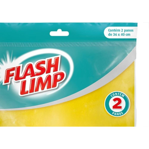 Pano Multiuso Flash Limp Amarelo Com 2 Pecas - Flp4540
