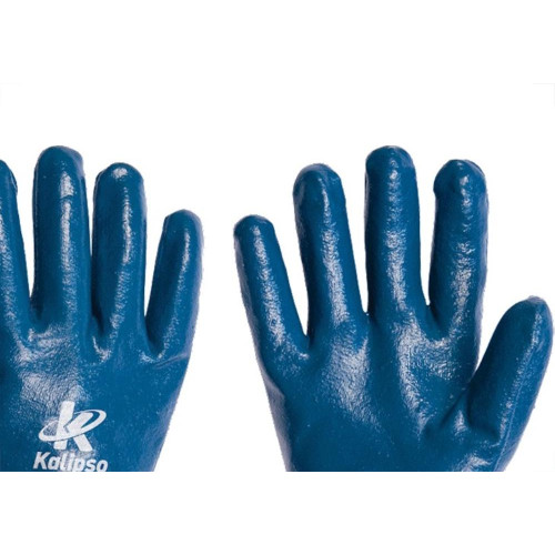 Luva Malha Kalipso Banho Nitrilico Nitrili-Ka 30 Azul 9 - G - Kit C/12 Pares