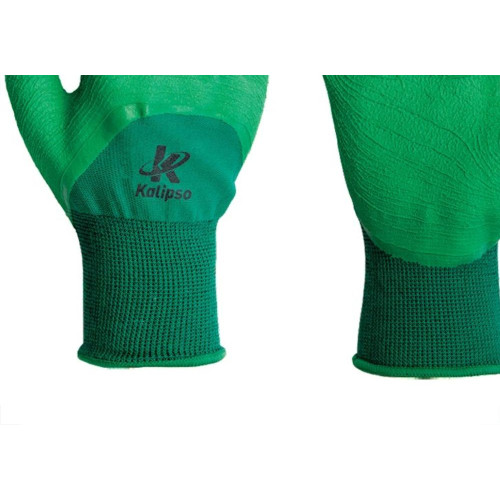 Luva Malha Kalipso Palma Emborrachada Confortato Verde 10 - Xg - Kit C/12 Pares