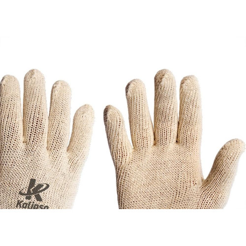 Luva Malha Kalipso Tricotada Branca G - Kit C/12 Pares