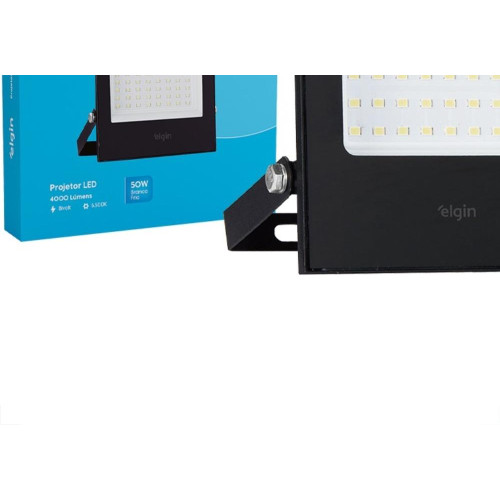 Refletor De Led Elgin 50W. 6500K. 4000Lm Ip66 Preto Bivolt