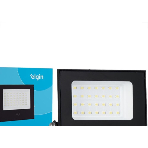 Refletor De Led Elgin 50W. 6500K. 4000Lm Ip66 Preto Bivolt