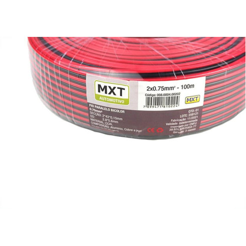 Fio Bicolor Para Som Mxt 2X0,75