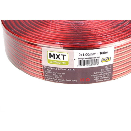 Fio Bicolor Para Som Cristal Mxt 2X1,00