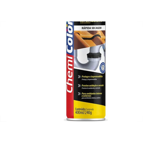 Borracha Liquida Impermeabilizante Chemicolor Preta 400Ml/240G.