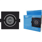 Spot Com Lampada Dicroica Led Elgin 5W. Quadrado Preto Bivolt 6500K.