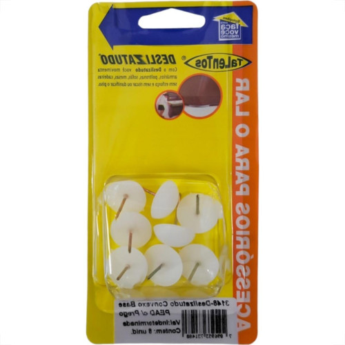 Ponteira Com Prego Talentos Deslizatudo 22Mm - Cartela Com 8 Pecas