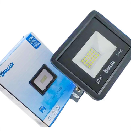 Refletor De Led Opalux 30W. 6500K. 800Lm Ip66 Preto Bivolt