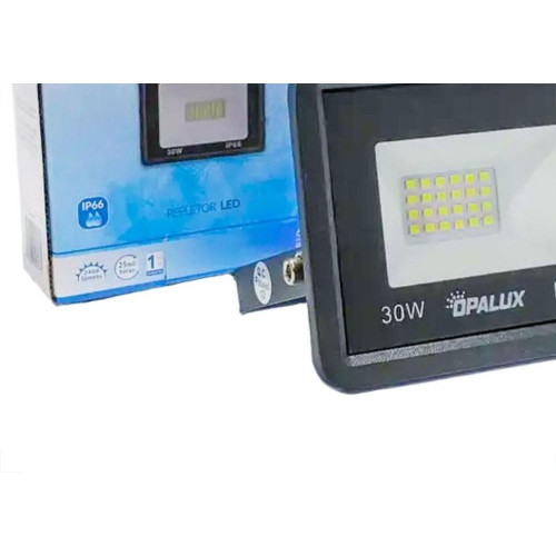 Refletor De Led Opalux 30W. 6500K. 800Lm Ip66 Preto Bivolt