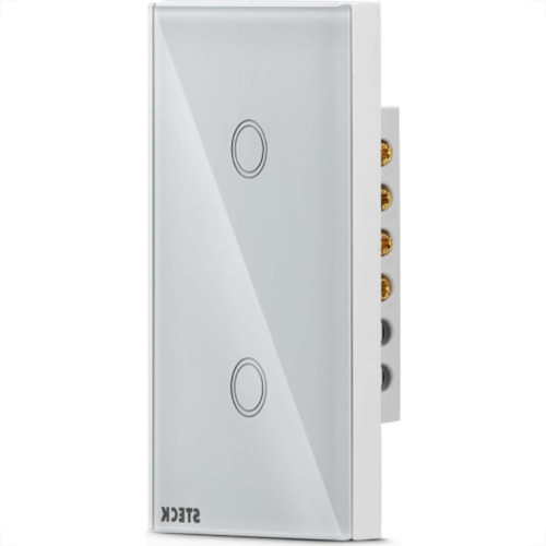 Interruptor Steck Smarteck 2 Modulos Touch Wi-Fi Bivolt Branco - Smci2Bs1