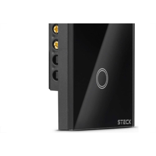 Interruptor Steck Smarteck 2 Modulos Touch Wi-Fi Bivolt Preto - Smci2Ps1