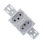 Conjunto Ilumi Stylus Branco Sem Placa 2 Tomadas 2P+T. 10A. - 20120/0