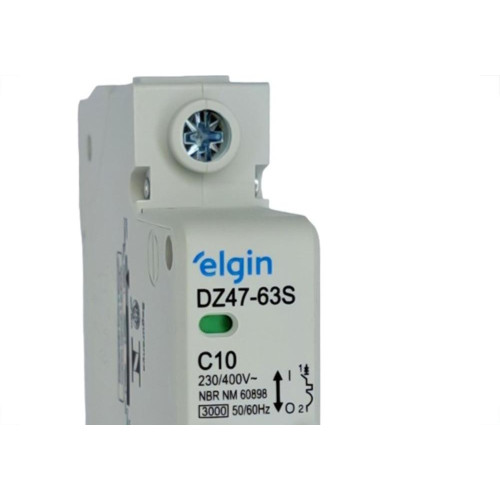 Disjuntor Elgin ''Din'' Unipolar Dz47-63S - 10A.