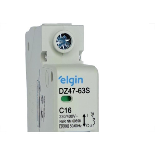 Disjuntor Elgin ''Din'' Unipolar Dz47-63S - 16A.