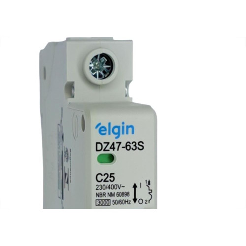 Disjuntor Elgin ''Din'' Unipolar Dz47-63S - 25A.