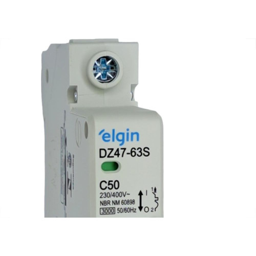 Disjuntor Elgin ''Din'' Unipolar Dz47-63S - 50A.