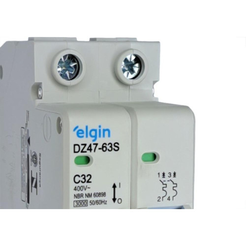 Disjuntor Elgin ''Din'' Bipolar Dz47-63S - 32A.