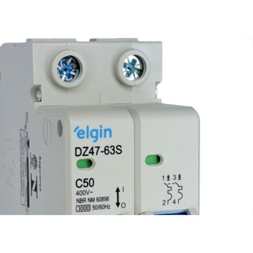 Disjuntor Elgin ''Din'' Bipolar Dz47-63S - 50A.